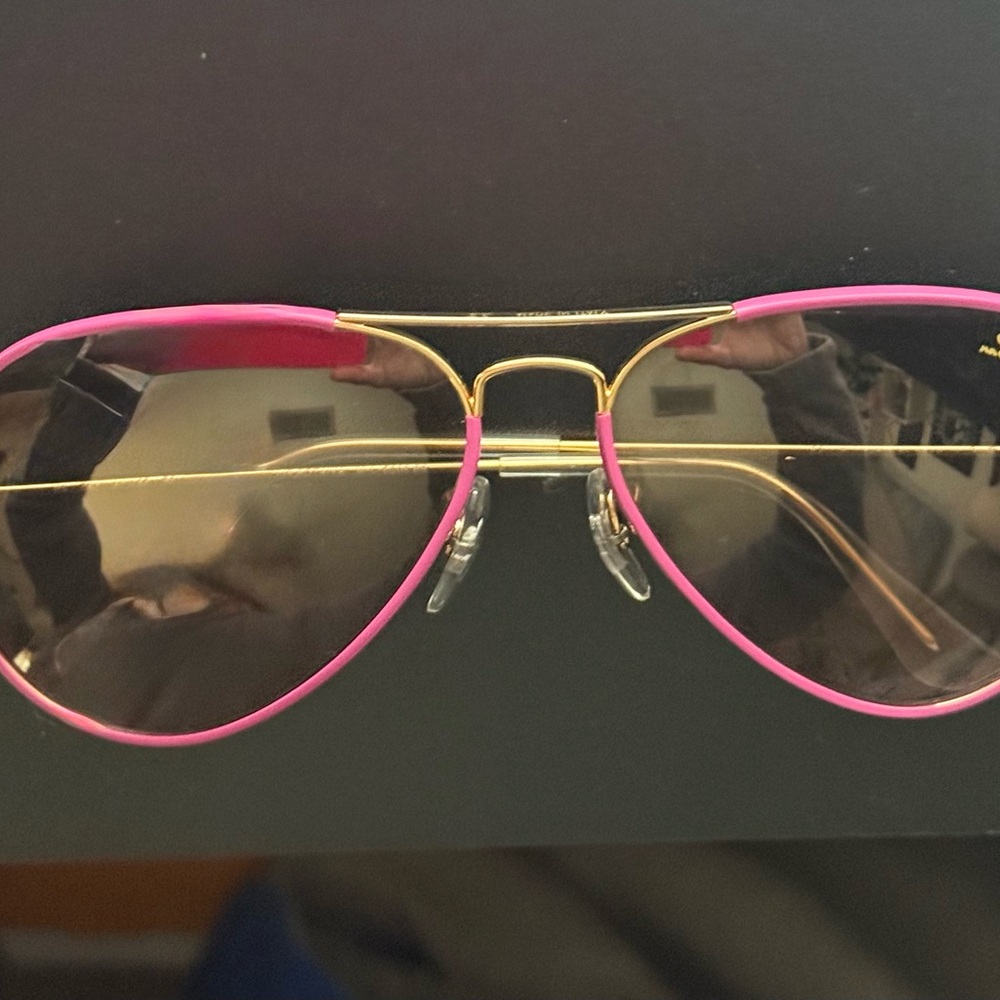 Ray Ban Chic Pink and Gold Aviator Sunglasses